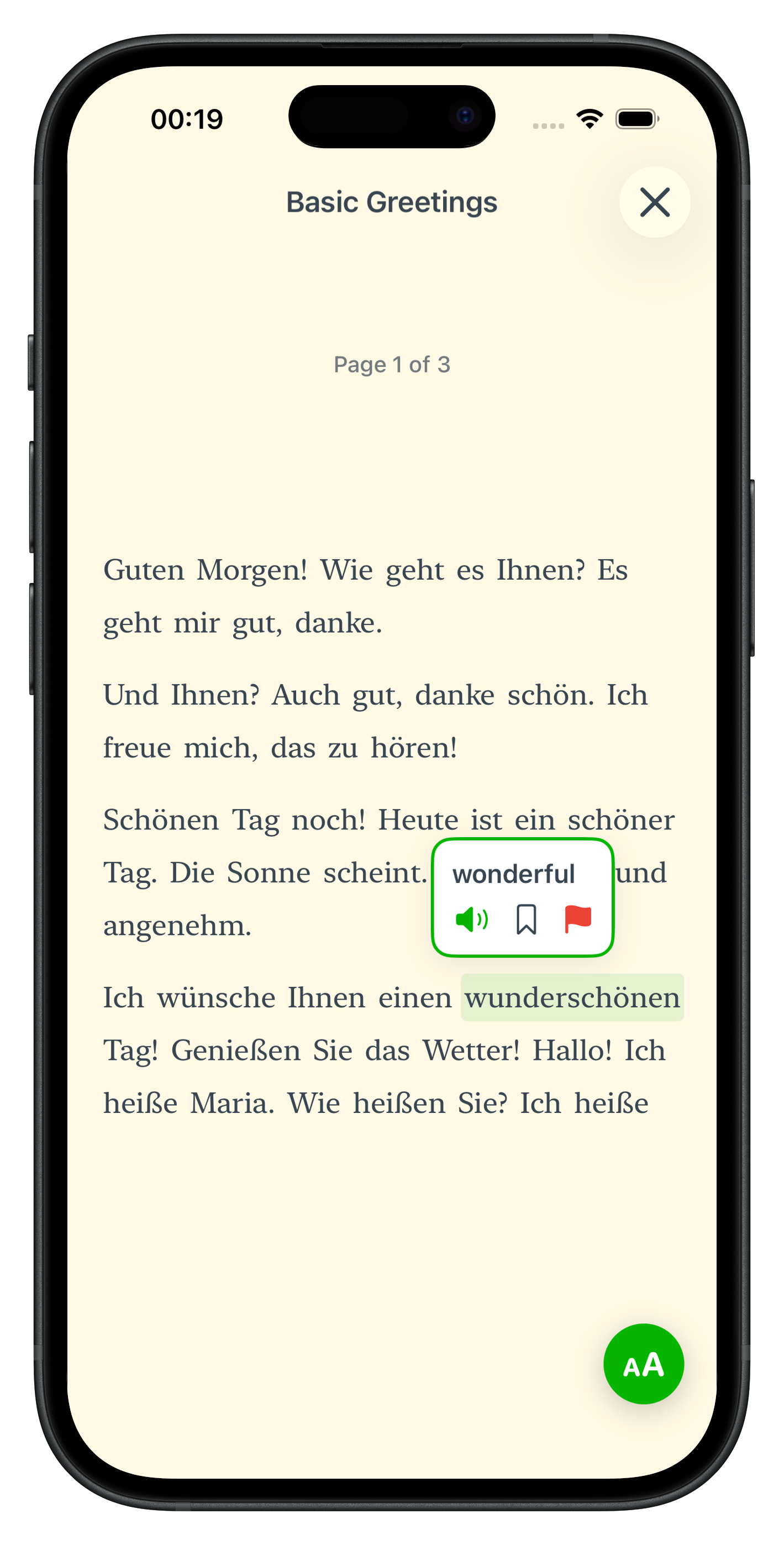 Zolingo App Reader View